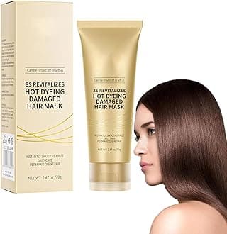 Advanced Keratin Hair Mask - Professional Repair Treatment for Hot Dyeing Damaged Hair, Instantly Smooths Frizz, 2.47 Oz
