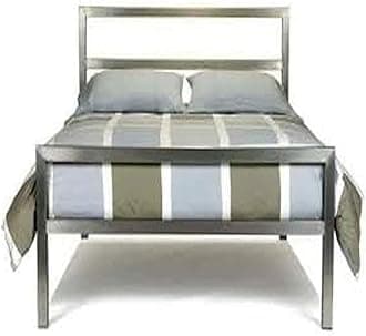 Pure Stainless Steel Bed Frame Without Mattress (3 X 6 Feet, Steel Design 2)