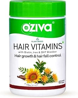 Hair Vitamin Capsules for Hair Growth & Hair Fall Control,100% Natural with Biotin, Iron, DHT Blocker & Vitamin E,Clinically Proven Hair Growth Supplements for Women & Men,60 capsules