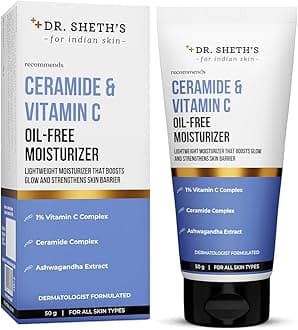 – Dr. Sheth’s Oil-Free Moisturizer with Ceramide, Vitamin C & Ashwagandha Extract | Lightweight Face Moisturizer with Quick Absorption & Non-Sticky Texture | Hydration & Moisture Support Comfort, 50g