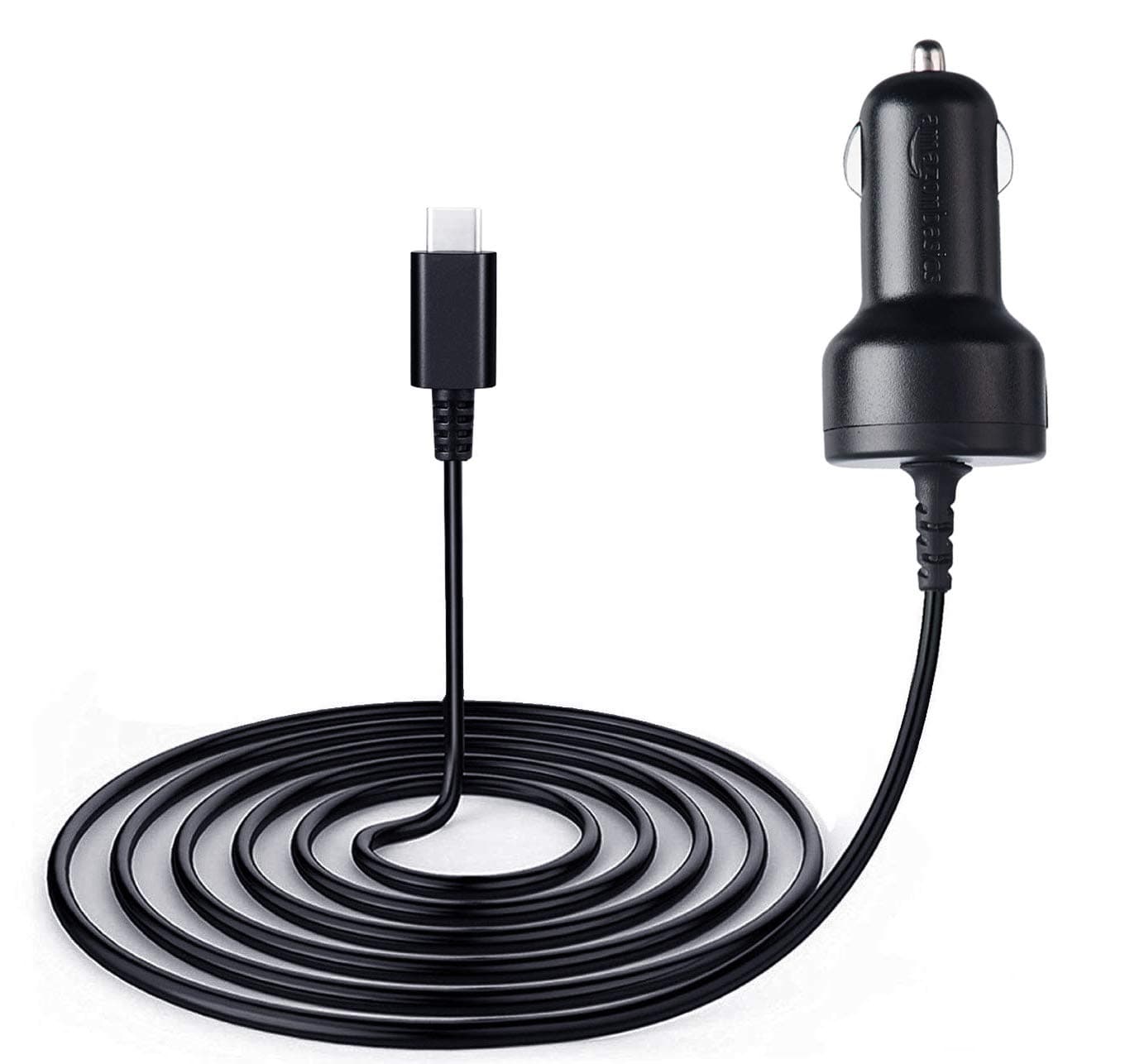 Amazon Basics Car DC Charger for Nintendo Switch - 6 Foot Cable, Black