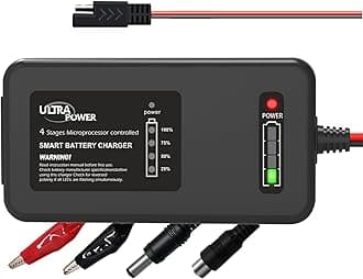 ULTRAPOWER 4-Amp 14.6 Volt LiFePO4 Battery Charger,12.8 Volt LiPO Lithium Battery Charger,Smart Charger Maintainer for Cars,Motocycles,Golf Carts,UAV,Fishing Boat and Deep Cycle Batteries.