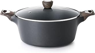 Nonstick Stock Pot with Lid, 2.6/4.5/6.6/8.5 QT Soup Pot Casserole Pot, Healthy Pasta Pot, Large Deep Cooking Pot, Big Sauce Pot Stew Pot, Induction Compatible, PFOA PFOS APEO Free, Black