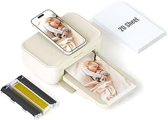 HPRTPhoto Printer 4x6 + 20 Photos and 1 Ribbon, Wi-Fi Wireless Instant Print Printer for Smartphones for iPhone & Android, Portable Photo Printer, Dye Sublimation Printer, AR Video Printer