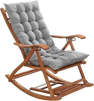Lounger Cushion Pad, Garden Patio Thick Large Rocking Chair Cushion, Recliner Relax Chair Pad, for Rattan Recliner Indoor Outdoor,gray,48 * 120cm