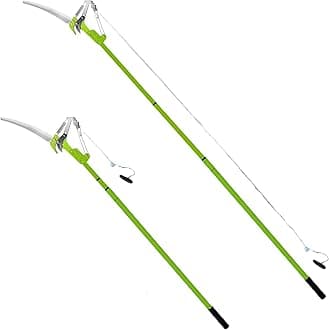 Crystals Garden Telescopic Tree Pruner, Extendable Ratchet Pulley Pole Hand Lopper Scissor, Gardening Heavy Duty Long Reach Tree Loppers Telescopic, Extending Tree Pruning Branch Metal Cutter_30cm Saw