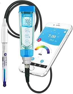 Apera Instruments PH60Z-SA Smart Handheld pH Meter Tester Kit with LabSen 845 ATC pH Electrode for Lab-Grade pH Measurement in Strong Alkaline or High Salinity Water Solutions