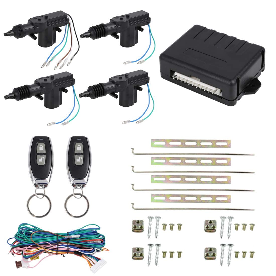 X AUTOHAUX 4 Doors Central Lock Locking System Keyless Entry Kit Only for 12V