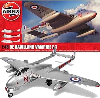 Airfix de Havilland Vampire F.3 1:48 Royal Airforce Military Aviation Plastic Model Kit A06107