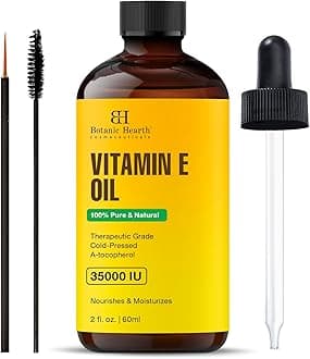 Vitamin E Oil | 100% Pure And Natural Oil For Growth Of Nails, Hair, Eyebrows & Eyelashes | 35,000 Iu | Hair & Body Oil With Eyebrow & Eyelash Brush|