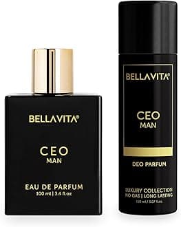 Bella Vita Luxury Ideal Men Combo for Him, Pack Of 2 Premium Long Lasting Woody Fragrance Scent - Ceo Men Edp 100 Ml & Body Parfum Deodorant 150 Ml,Liquid