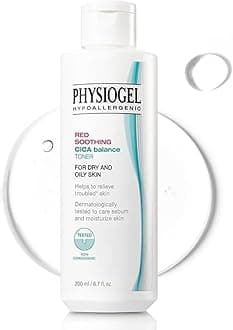 Red Soothing Cica Balance Toner, Manages Skin Troubles, Refines Pores, Controls Sebum, Moisturizing, Cica, PEA, Niacinamide, Panthenol, Hypoallergenic Face Toner for Men & Women