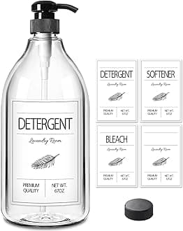 GMISUN Laundry Detergent Dispenser, 1 Pack Liquid Laundry Soap Dispenser, 67oz Storage Container for Farmhouse Laundry Room Decor, Liquid Bottle Organizer for Detergent/Softener/Bleach