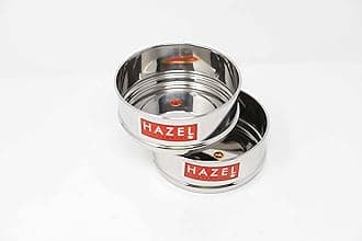 HAZEL Alfa Stainless Steel Stackable Separator, Cooker Dabba for (3L- 13 cm, Set of 2; Silver)