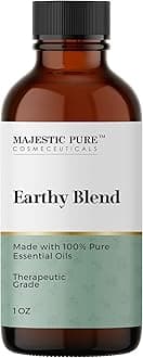 Majestic PureEarthy Essential Oil Blend | 100% Pure & Natural Premium Grade Blend for Peace of Mind | Cedarwood Himalaya, Orange, Patchouli, Tangerine | for Aromatherapy & Diffuser| 1oz
