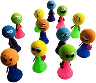 Birthday Boutique | 10pcs Smiley Emoji Jumping Elf Toys | For Boys & Girls | Age 3-12 | Includes 10 Jumping Toys