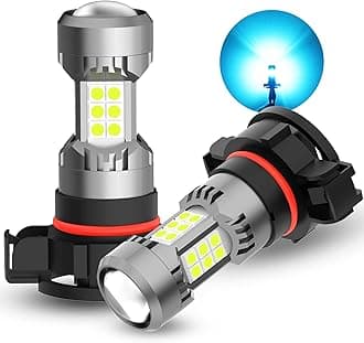 PHINLION 2504 PSX24W Ice Blue LED Fog Light Bulbs, 3200 Lumens Super Bright 12V 3030 30-SMD 12276 Fog Lights or DRL Replacement for Cars, Pack of 2