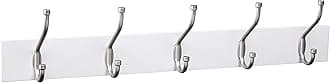 Amazon Basics Rectangular Wall Mounted Coat Rack - 5 Hook Standard, White, Lot of 1