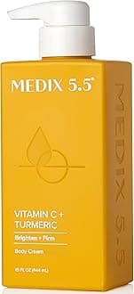 MEDIX Vitamin C Cream + Niacinamide Brightening Body Lotion | Anti Aging Moisturizer Vitamin C Lotion For Women & Men To Soften The Look Of Dark Spots, Wrinkles, & Uneven Looking Skin Tone, 15 Fl Oz