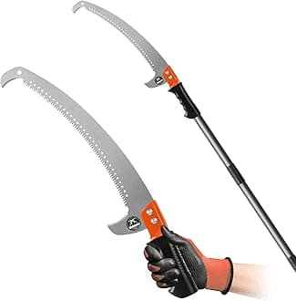 Walensee Pole Saws for Tree Trimming 7.7 FT Lightweight Manual Stainless Steel Extension High Pole Pruning Pole Saw with Blade for Trimmer Branches Pole Cutter and Pruner at Forestry Yard Garden Patio
