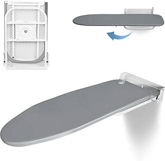 VerRich Wall Mounted Ironing Board,36” x 12” Fold Down Ironing Board with Heat Resistant Cover, Space-Saving for Home, Apartment & Dorms, Easy-Release Lever,180° rotatable