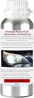 200ML Headlight Restoration Liquid, Car Headlight Polishing Repair Fluid, Headlight Polish Restoration Kit Refill Bottle to Remove Yellowing/Scratch/Haze/Oxidation/Vague