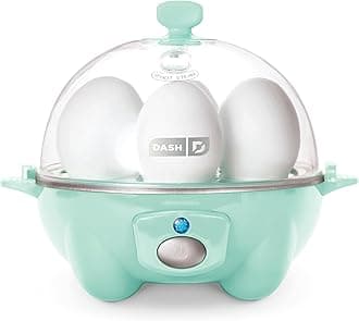 Dash Rapid Egg Cooker: 6 Egg Capacity Electric Egg Cooker for Hard Boiled Eggs, Poached Eggs, Scrambled Eggs, or Omelets with Auto Shut Off Feature - Aqua