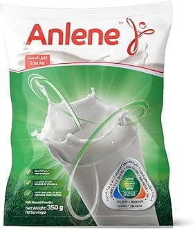 Anlene Milk Powder, Low Fat, Nutritious Dairy Formula, Rich in Vitamins & Protein, Ideal for Coffee & Tea Beverages, Pouch, 350g