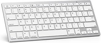 OMOTON Bluetooth Keyboard Compatible with iPad A16 11th 10th Generation, iPad 10.2 (9th/8th/7th), iPad Pro 13/12.9/11 inch, iPad Air/Mini and More iOS Devices, White