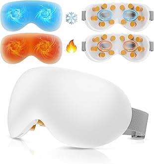 Eye Massager with Heat and Cooling Therapy, Vibration & Bluetooth Music – 4 Adjustable Modes for Eye Fatigue Relief and Relaxation – Rechargeable, Portable, 2400mAh Battery