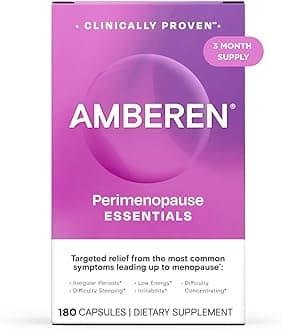 Amberen Perimenopause, Peri-Menopause Multi-Symptom Relief, Vitamin B, Vitamin E & Antioxidants Supplement, Helps Support Hormone Balance, Hot Flashes & Night Sweats, Supplements for Women, 180 Count