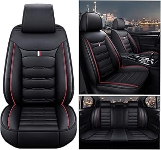 Leather Car Seat Covers Full Set for Ford Mustang/Mustang GT/Mustang MACH 1 3-Doors, Waterproof Front Rear Custom Seat Cushions Protectors Auto Four Seasons Universal Breathable Interior Accessories