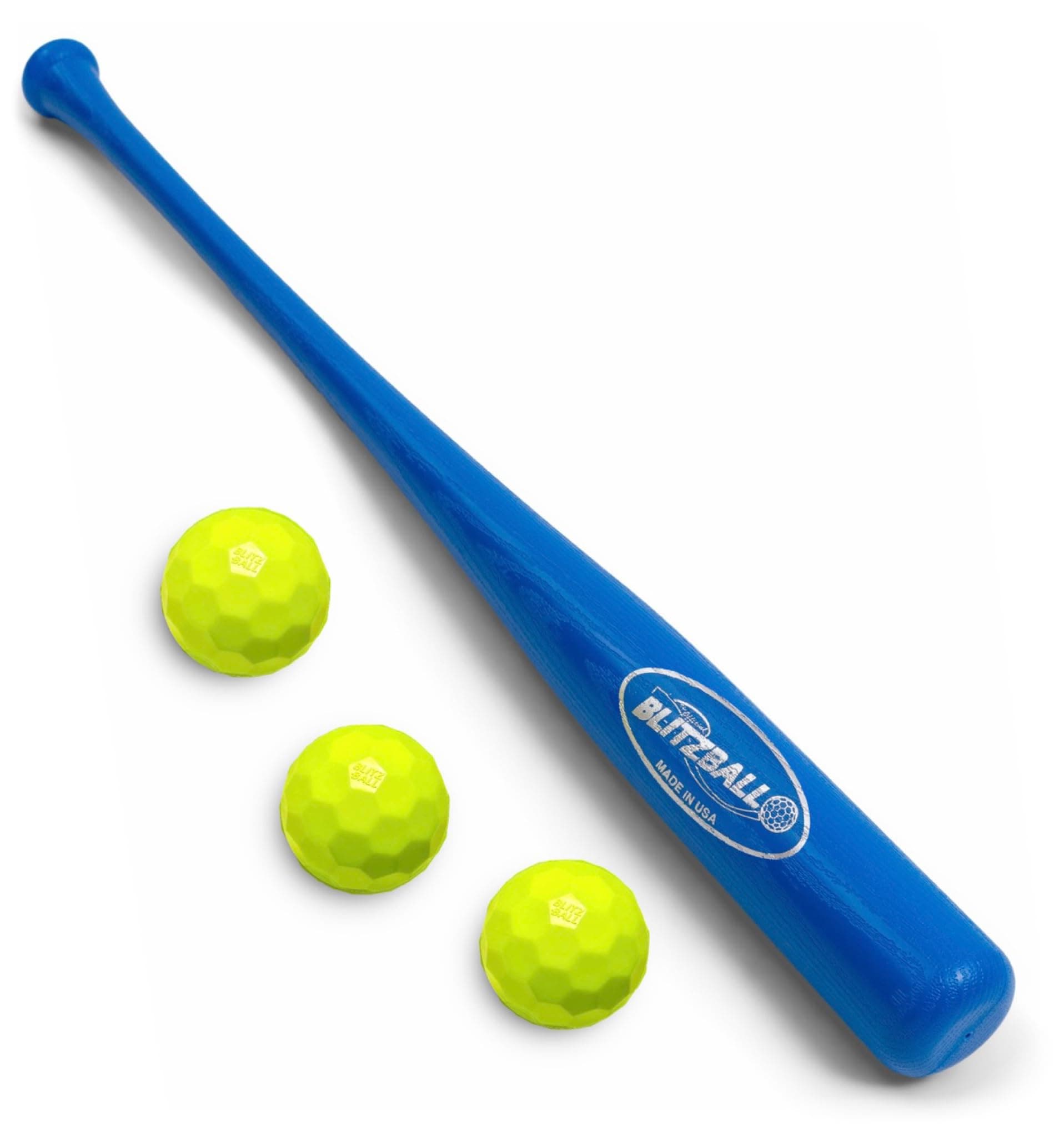 BLITZBALL Starter Pack - Includes (3) Official Brand Balls & (1) Power Bat - Made in USA