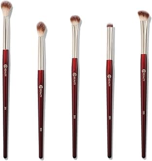 BK BEAUTY - Essentials Brush Set (5PC) - Professional Makeup Brushes for Blending, Smudging, & Defining | Premium Eyeshadow Set for Flawless Eye Looks