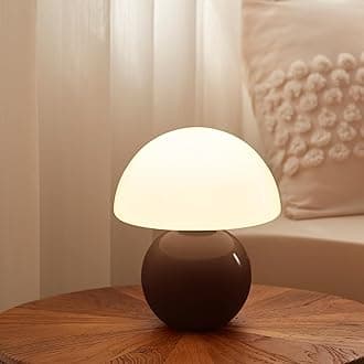 Dawnwake Mushroom Lamp Table Lamp for Bedroom,Desk Bedside Small Lamps for Living Room Night Stands,Mushroom Decor Cute Mini Modern Mid Century Lamps,Unique Aesthetic Home Living Room Decor(Coffee)