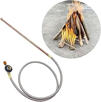 Hand Held Fire Starter Gas Appliance Multi-Purpose Igniter Safety Burner Fire Starter with 1m Flexible Hose for Fireplace Outdoor Camping BBQ Picnic