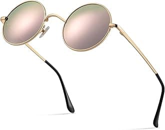 Retro Small Round Polarized Sunglasses for Men Women Circle Hippie Style Sun Glasses