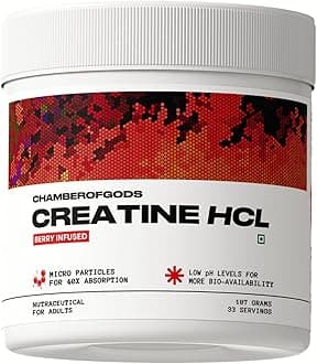 CHAMBEROFGODS Creatine HCL Berry Infused | Improved Muscle Strength & Power | 33 Servings