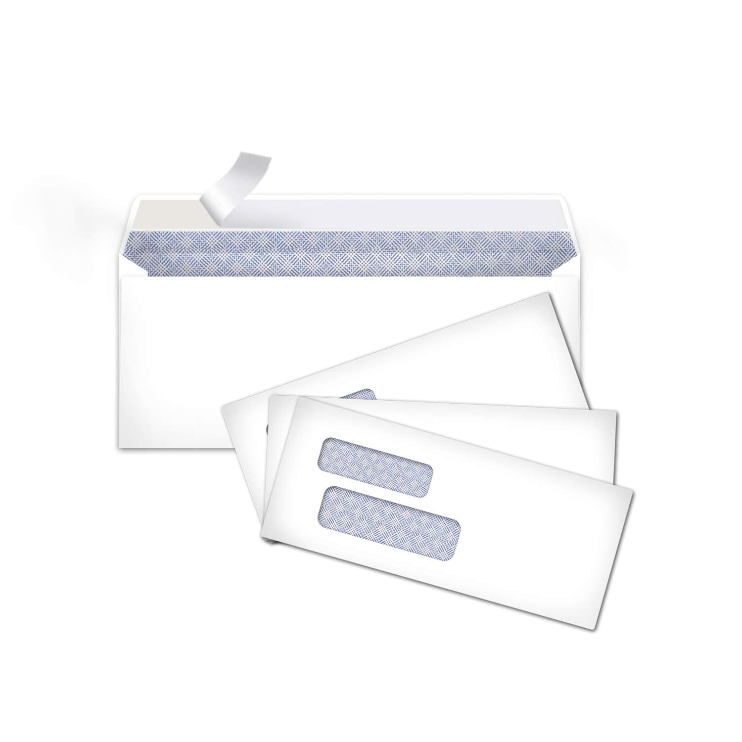 #9 Security Tinted Double Window Envelopes for Invoices and Documents, Self-Seal, 3-7/8" x 8-7/8", White, 500-Pack