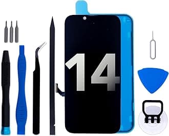 for iPhone 14 Screen Replacement kit, 6.1" FHD LCD Display Touch Digitizer Assembly with Frame Adhesive and Repair Tools Compatible with A2882 A2649 A2881 A2884 A2883