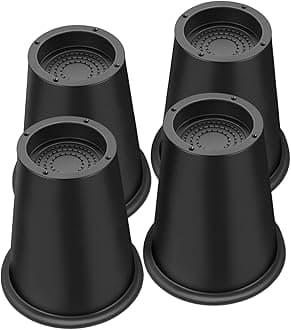 Bed Risers 6 Inch Heavy Duty, Round Furniture Risers for Bed Desk Table Sofa Couch，Bed Lifts Risers, Support up to 6000 Lbs(New 4 Pack Black)