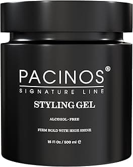 Hair Styling Gel - Firm Hold & Shine Finish - Water Soluble Formula - No Dry Flakes - Alcohol-Free