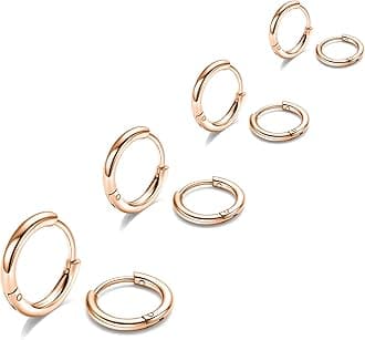 316L Surgical Steel Hoop Earrings, 6mm-20mm Huggie Hoop Earrings Men Hypoallergenic, Small Sleeper Mens Hoop Earrings Cartilage Earrings for Women 20G 18G
