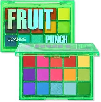 Bright Colorful Neon Rainbow Makeup Eyeshadow Palette 15 Shades Green Purple Yellow Make Up Pallets Kit Vibrant Shimmer Matte Pigmented Blendable - Fruit Punch