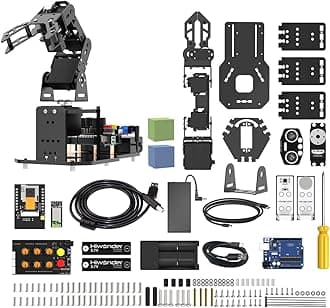 Robotic Arm with Arduino 5DOF/Axis AI Smart Robot Arm Open Source STEM Educational Building Robotics & Engineering Kits, Science/Coding/Programming Set, miniArm Standard Kit