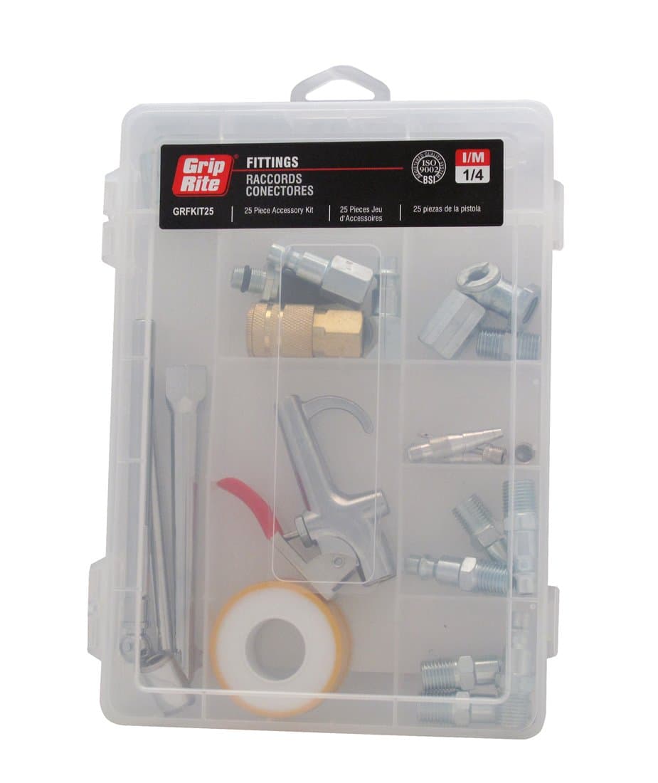 Grip Rite Prime Guard GRFKIT25 Fitting and Air Hose Accessory Kit, 25-Piece