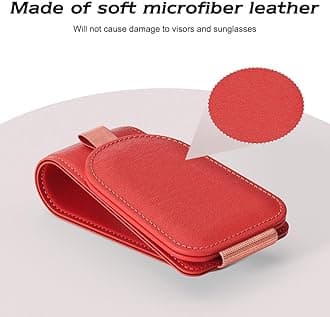 Sotfamily Sunglass Holder for Car Visor, Suede Cloth Magnetic Sunglass Organizer for Car Accessories, 2 Packs, Red