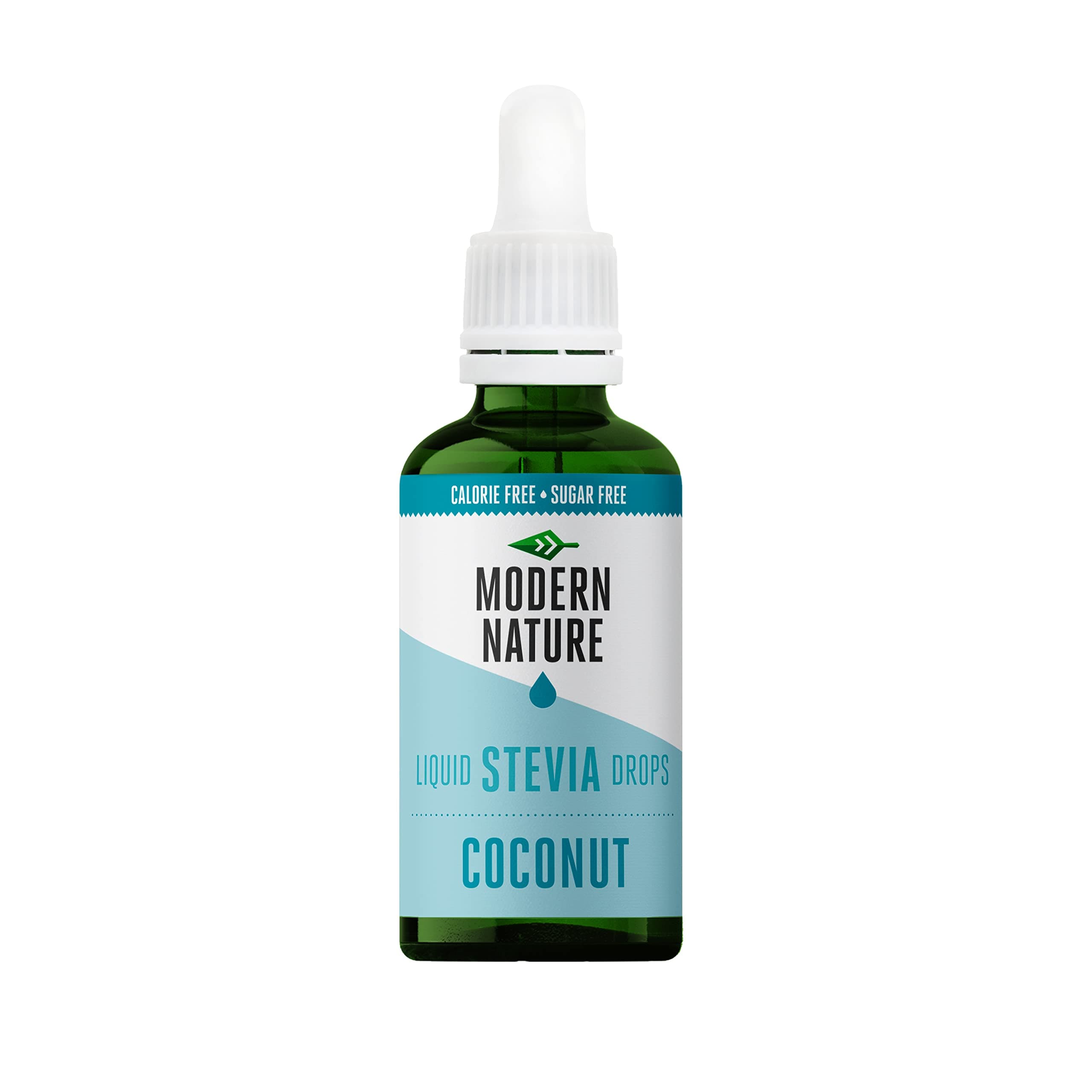 Modern Nature Coconut Flavour Drops - Liquid Stevia Drops Sweetner - Zero Calorie Sugar Free Coffee Syrup Alternative – For Flavoured Coffee, Protein Powder, Yoghurt, Tea – Vegan, Keto Sweetener 50ml