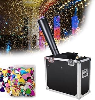 CO2 Stage Confetti Machine, Fog Machine, with 1kg Confetti Paper, Mini Co2 Confetti Machinefor Halloween Wedding Party Disco Dj Effect