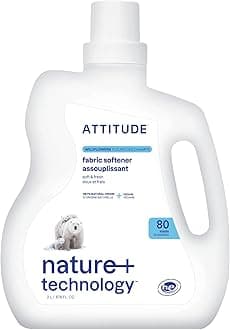 ATTITUDE Liquid Fabric Softener, Plant-Based & Vegan, HE Compatible, Naturally Derived, Wildflowers Scent, 80 Loads, 67.6 Fl Oz